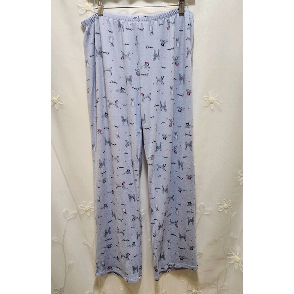 WOMENS XL BLUE PAJAMA PANTS DOGS COMFY LIGHTWEIGHT LOUNGEWEAR SOFT VIBRANT CUTE - Picture 1 of 12
